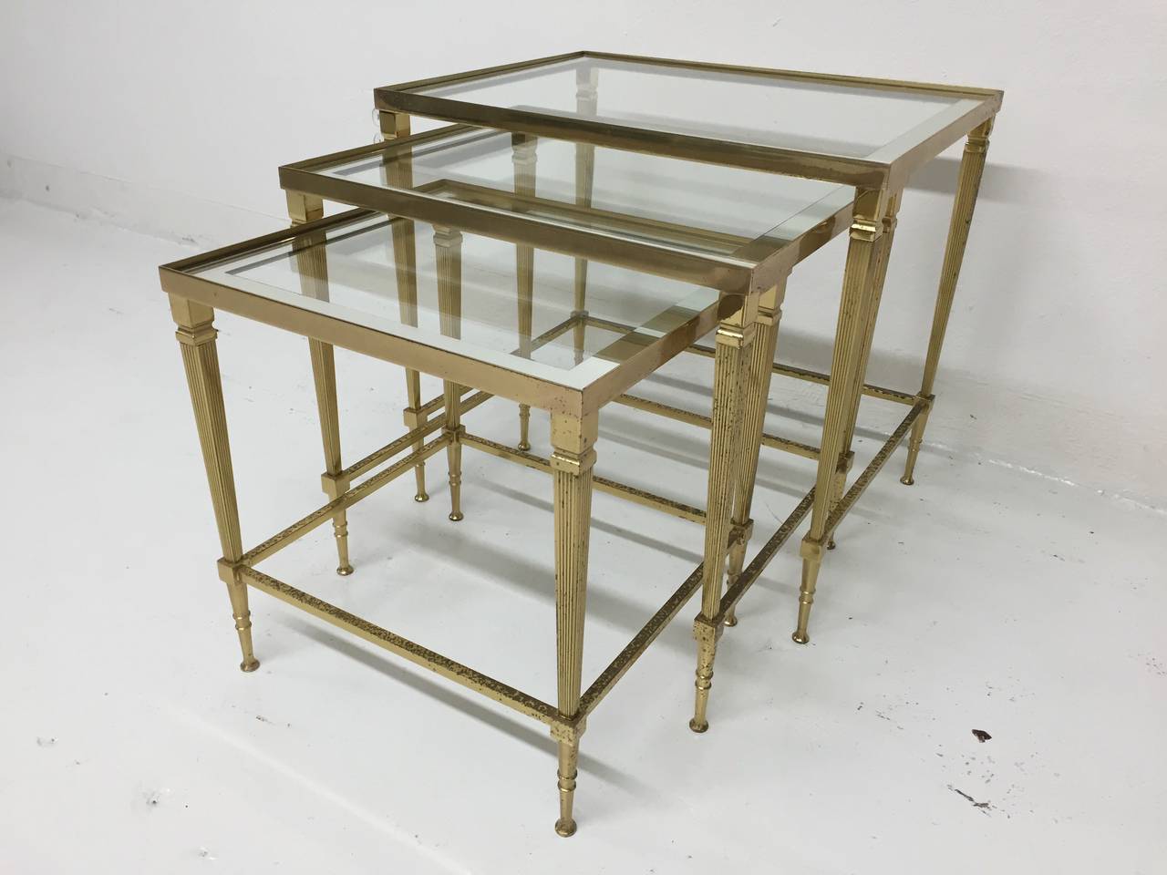 Patinated Brass Italian Nesting Tables