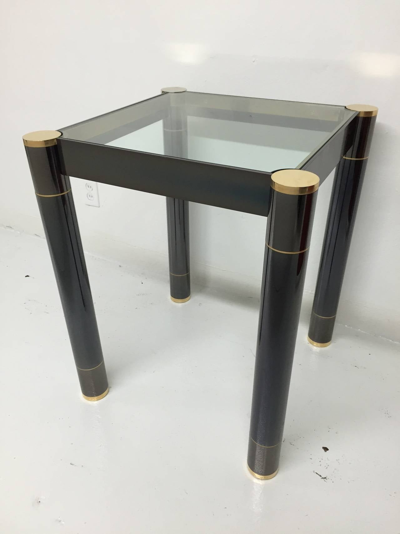 Gunmetal and patinated brass table by Karl Springer.