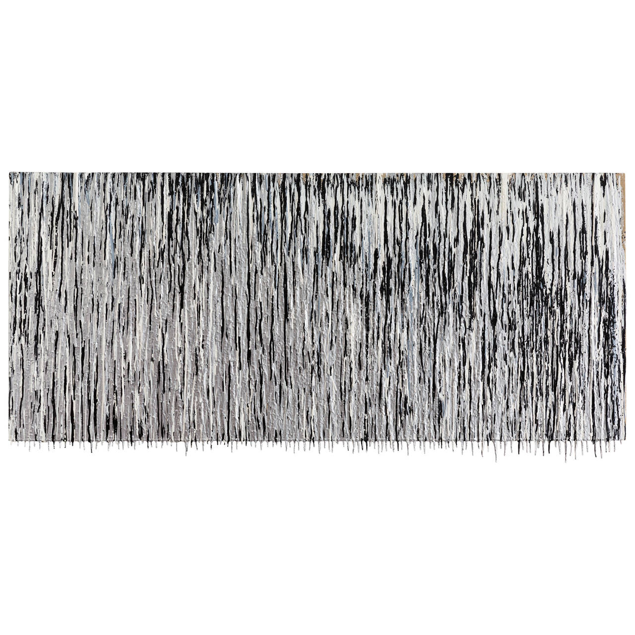 Matthew Satz Silver, Black and White Oil on Linen By-Product Painting For Sale