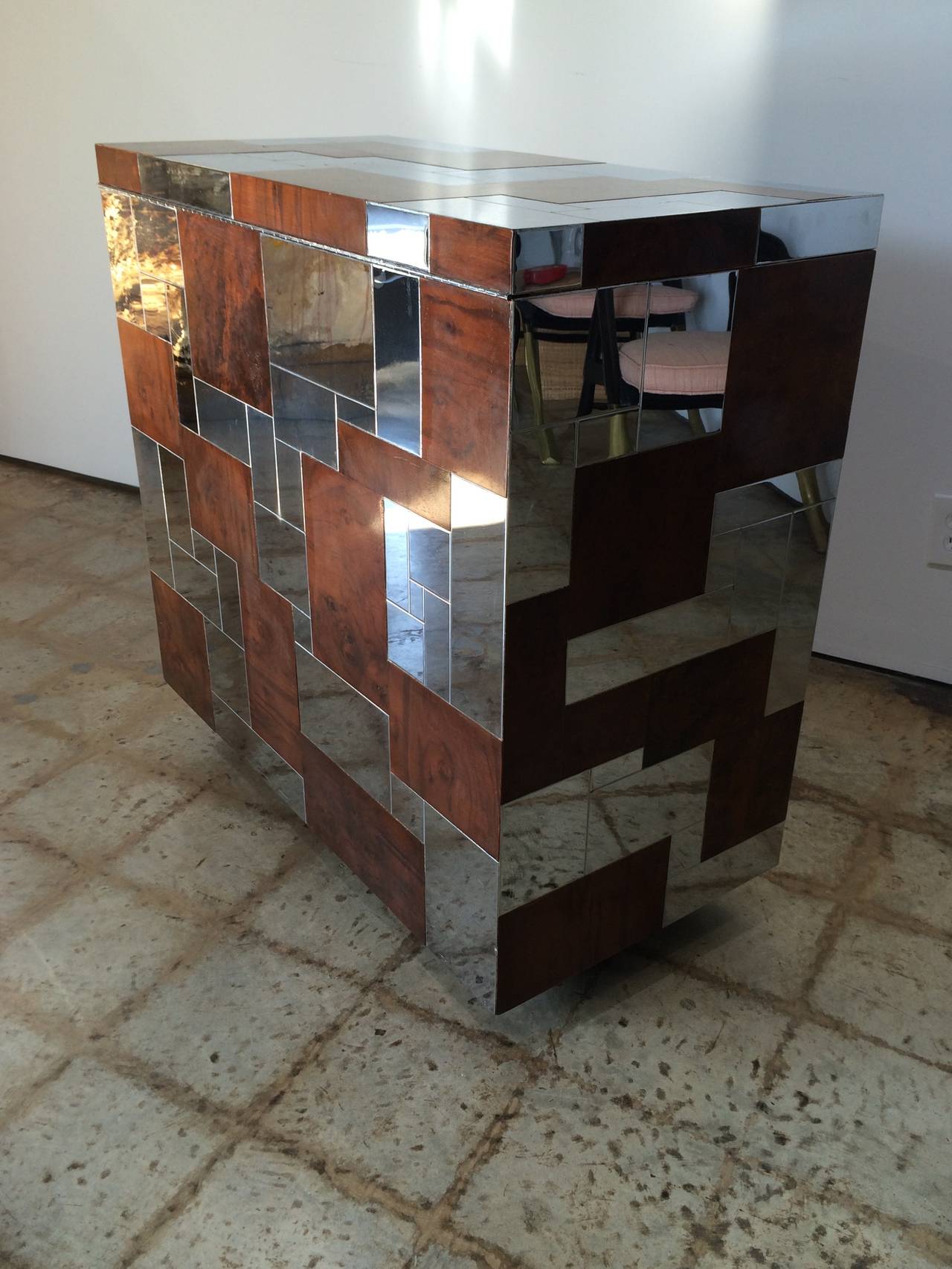 Paul Evans Flip-Top Cityscape Bar Cabinet In Excellent Condition In Miami, FL
