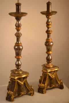 Pair of Church Candlesticks, Spanish 18th Century