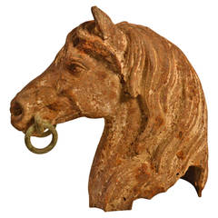 Antique 19th c. Cast Iron Horsehead