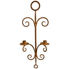 20th c. Set of Iron Sconces With 2 Arms