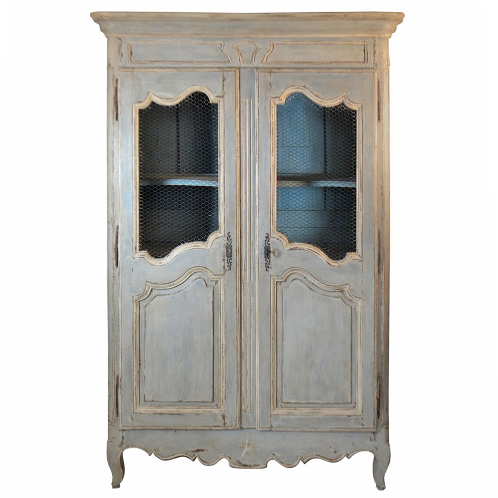 Mid-18th Century Louis XV Period Armoire with Chicken Wire Doors