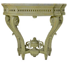 Louis XVI Carved Wood Console Table 8