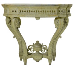 Louis XVI Carved Wood Console Table