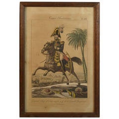 Framed Empire Period Engraving of French Cavalry