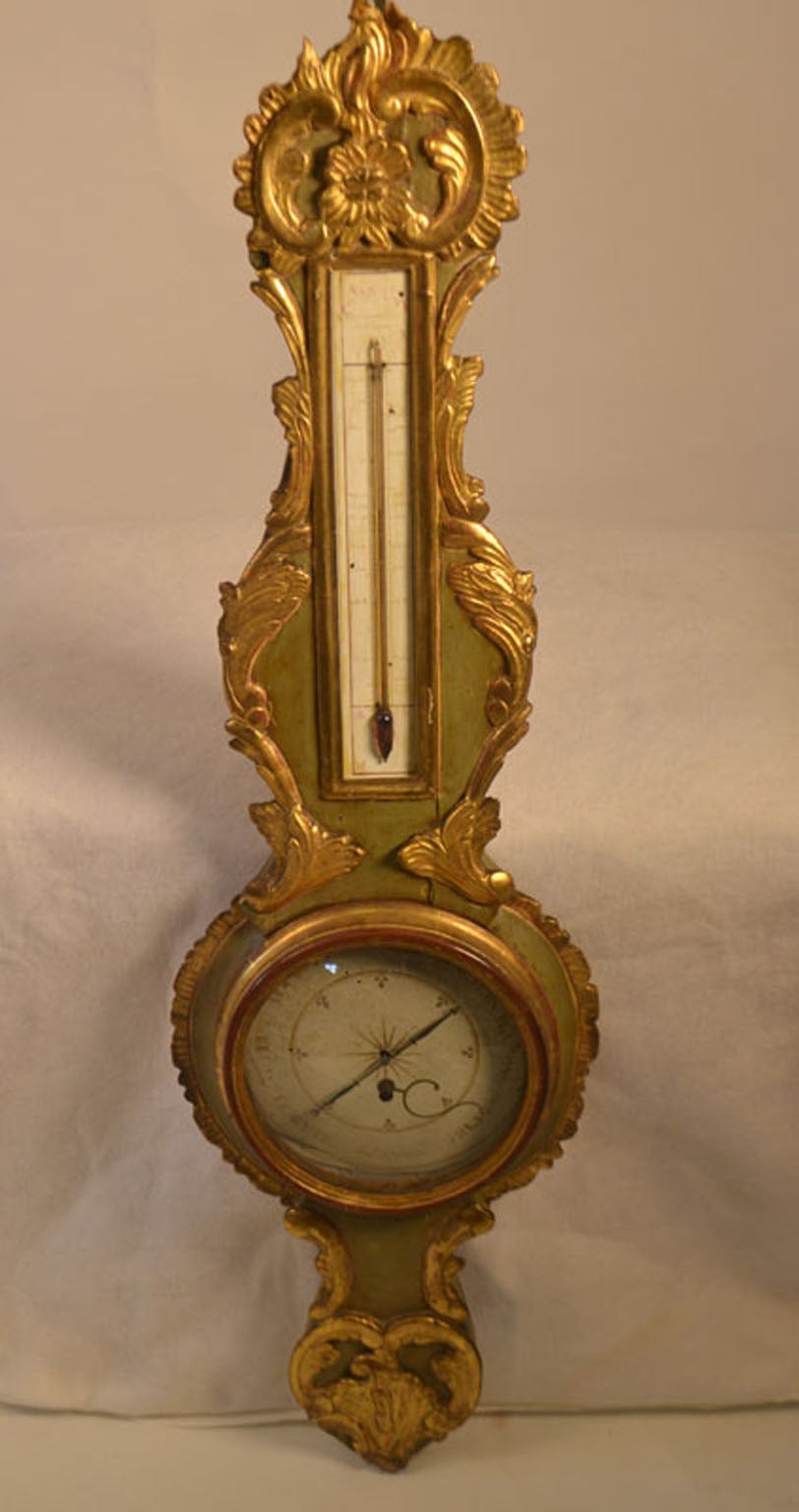 Louis XV Period Barometer (original paint and original bombe glass), circa 1760