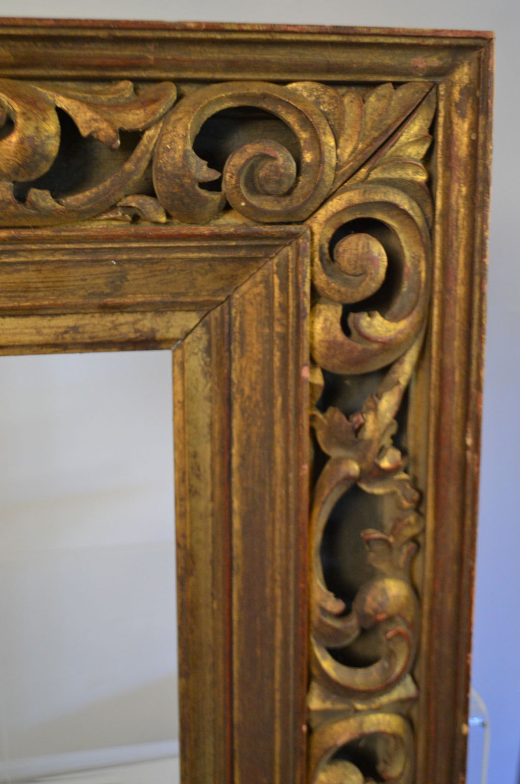 Italian carved wood giltwood frame. inside dimensions 13