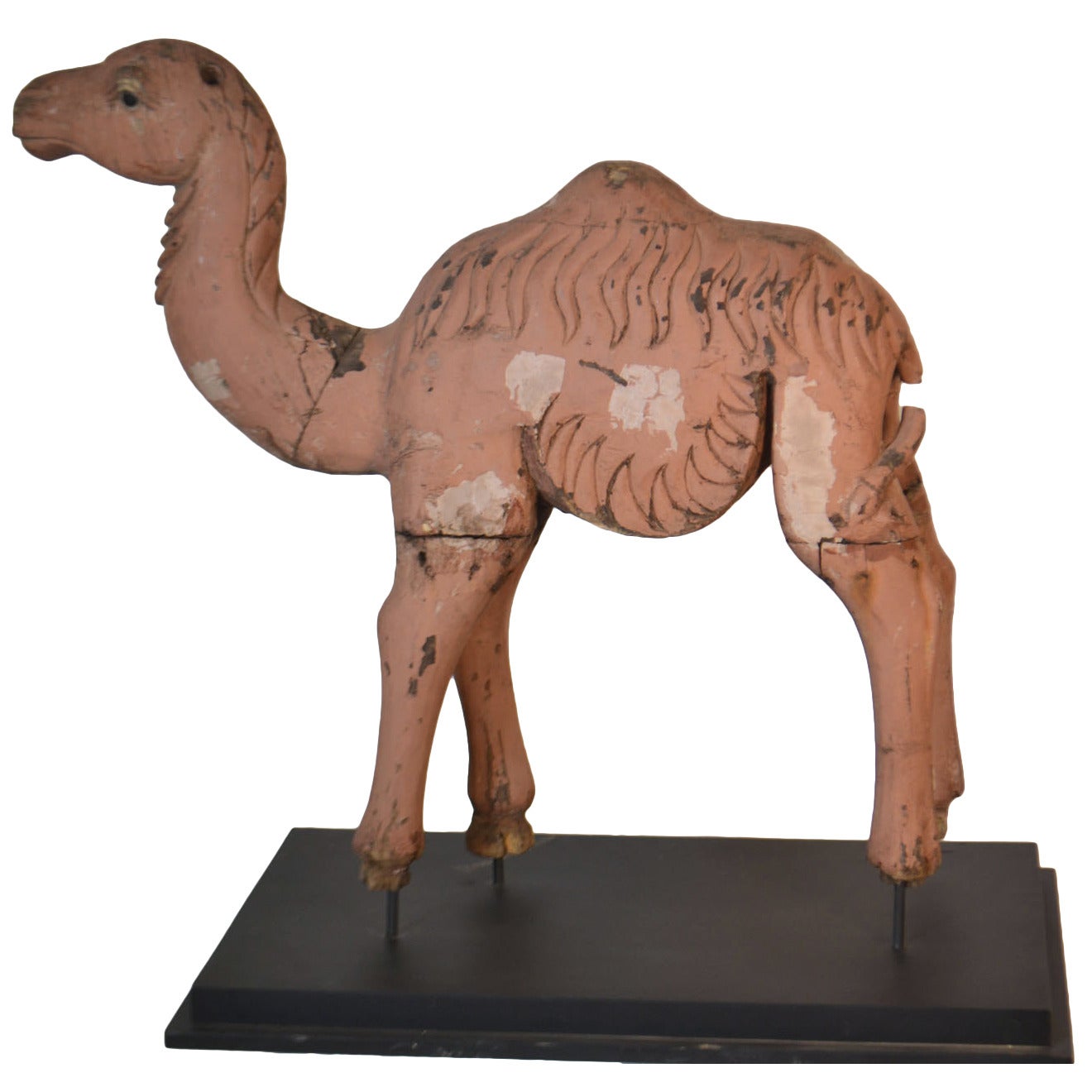 19th Century Carved Wooden Camel