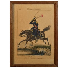 19th Century Framed Empire Period Engraving of French Cavalry( collection of 15 