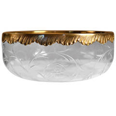 20th Century Roger Duclos Sterling Silver and Crystal Salad Bowl 11
