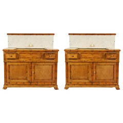 Antique 19th Century Pair of Bamboo Washroom Cabinets