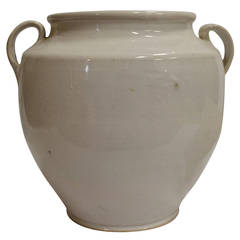 19th Century White Terracotta "Confit" Jar