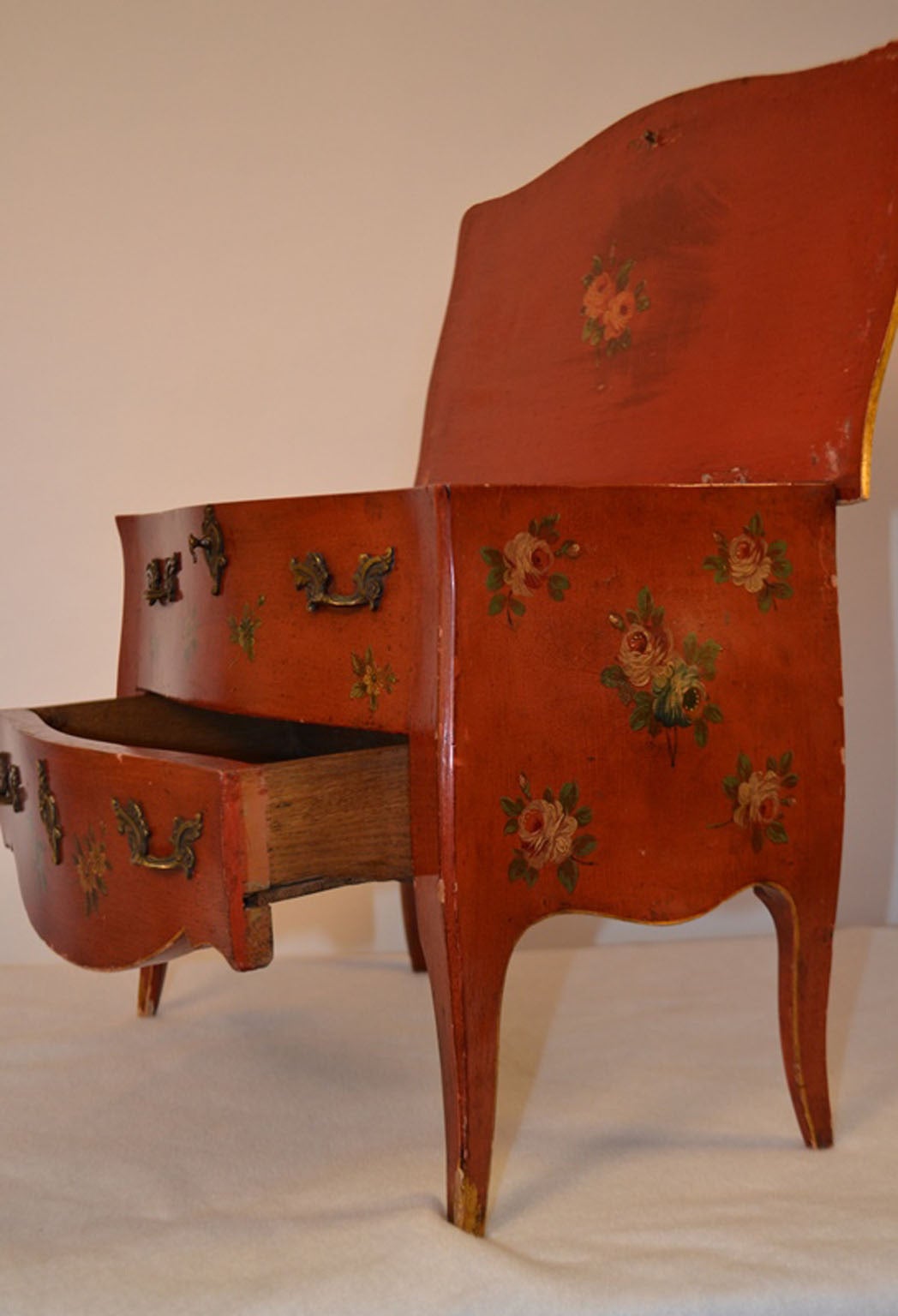 Wood Turn-of-the-century Small Painted Commode, Apprentice Piece