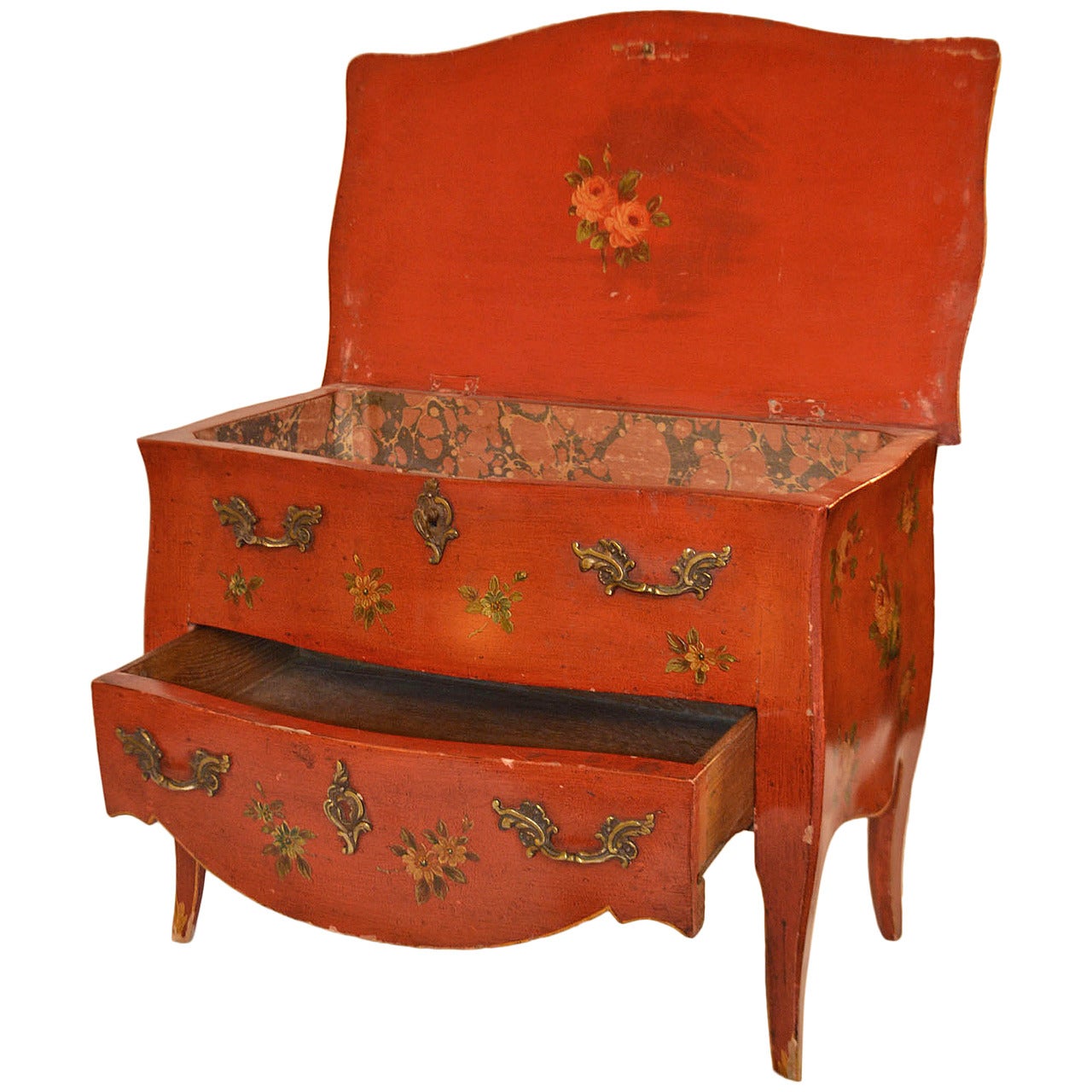 Turn-of-the-century Small Painted Commode, Apprentice Piece