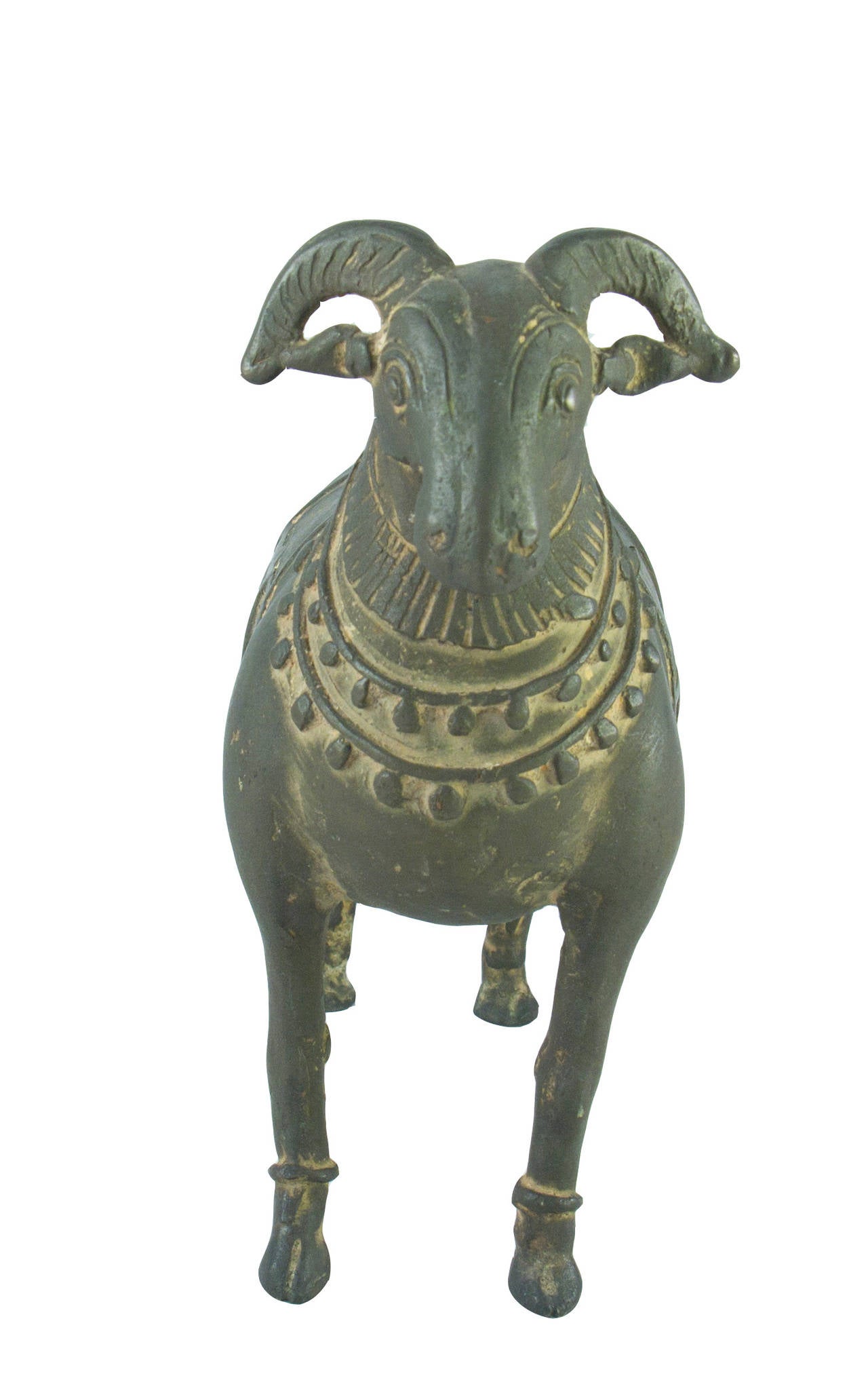 Finely modeled hollow bronze sculpture of a ram, circa 1st Millennium B.C.