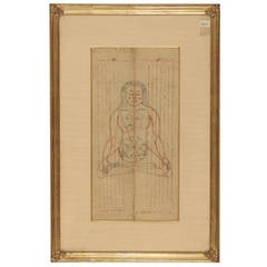 Rare illuminated Tibetan Medical Manuscript Leaves