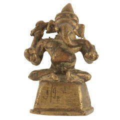 Antique 18th Century Bronze Ganesh from India
