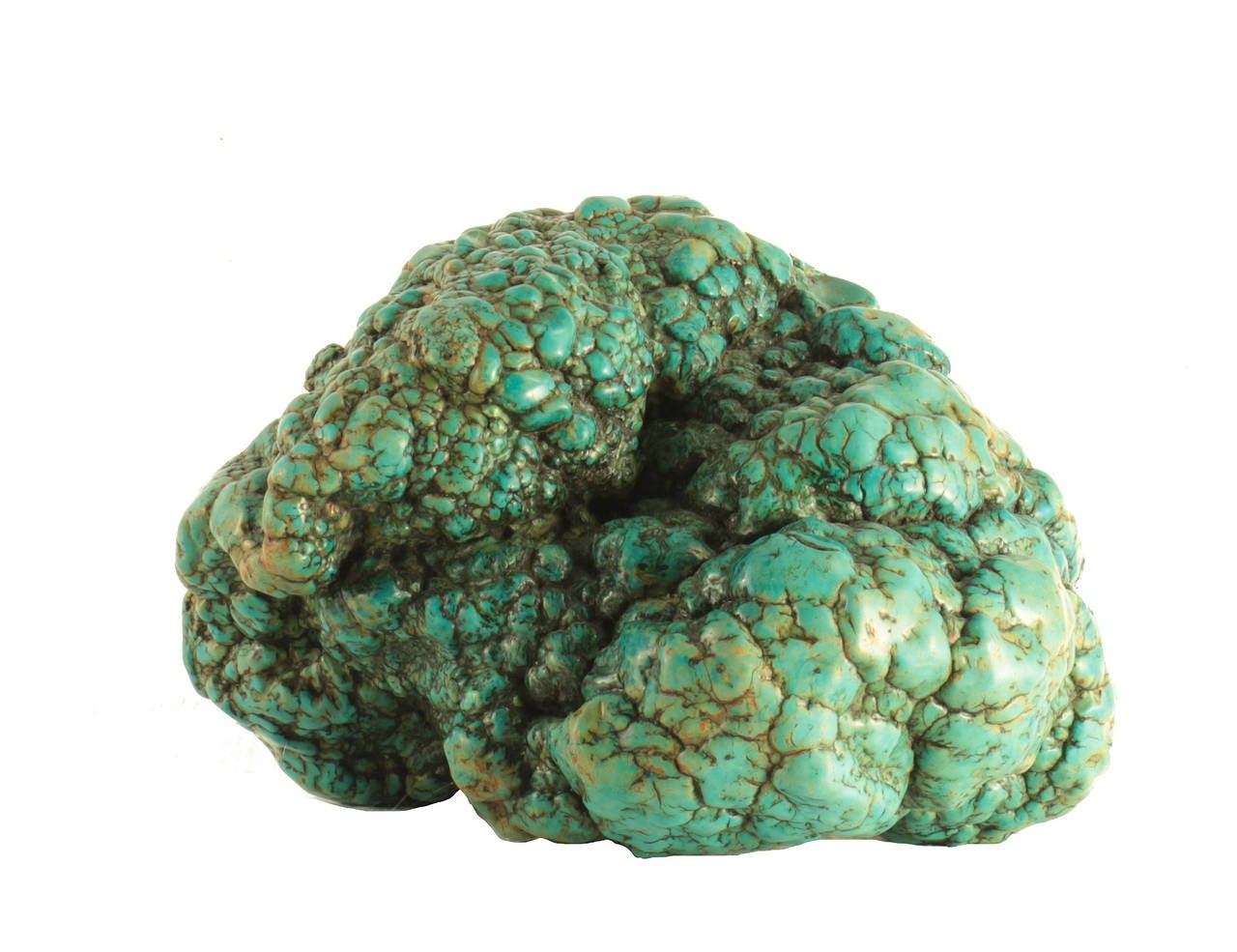 This huge piece of ancient Tibetan turquoise has a lovely green patina from handling over the ages. It weighs more than 18 lbs. (more than 8 kgs) its huge size makes it extremely rare.