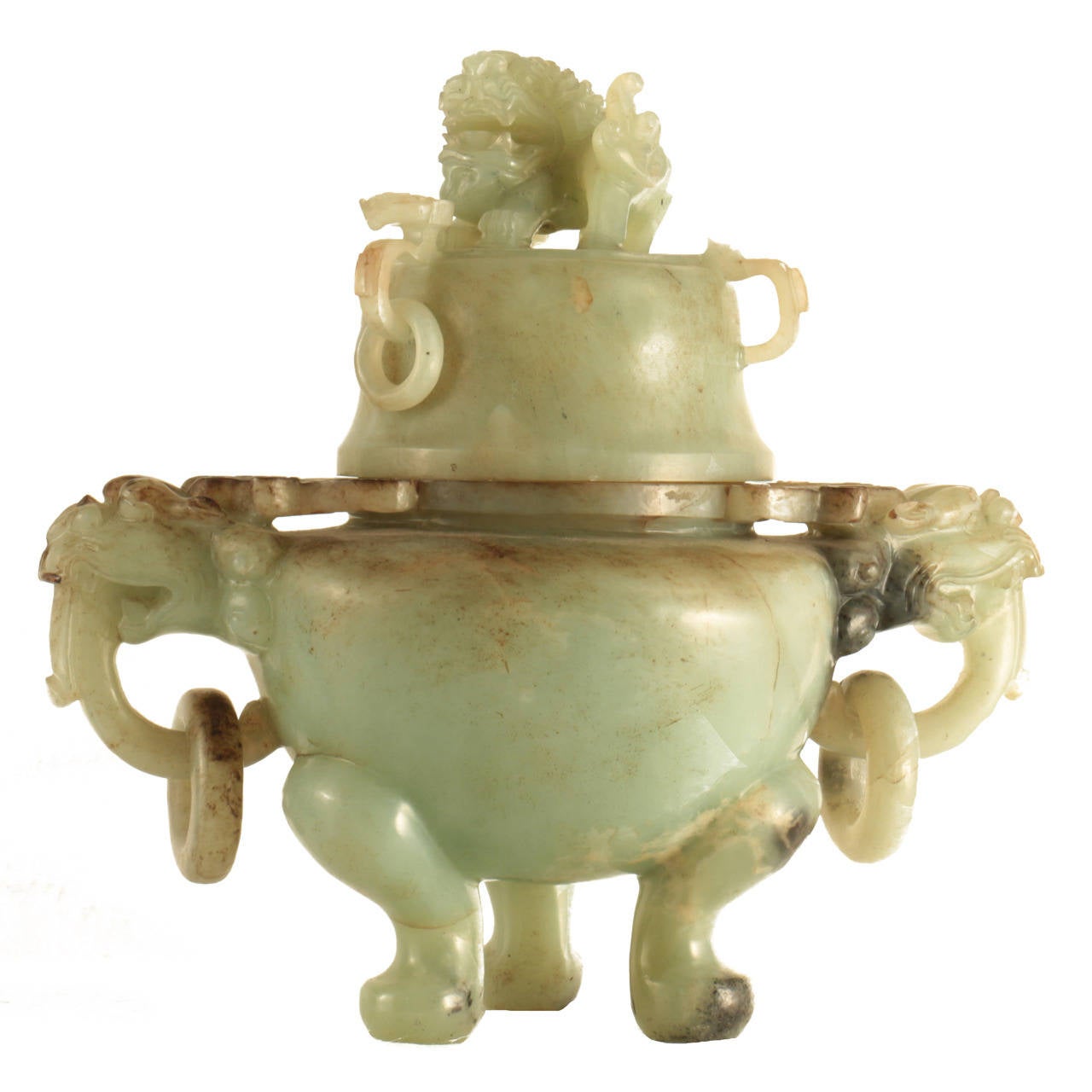 Ching Dynasty Jade Vessel or Censer For Sale