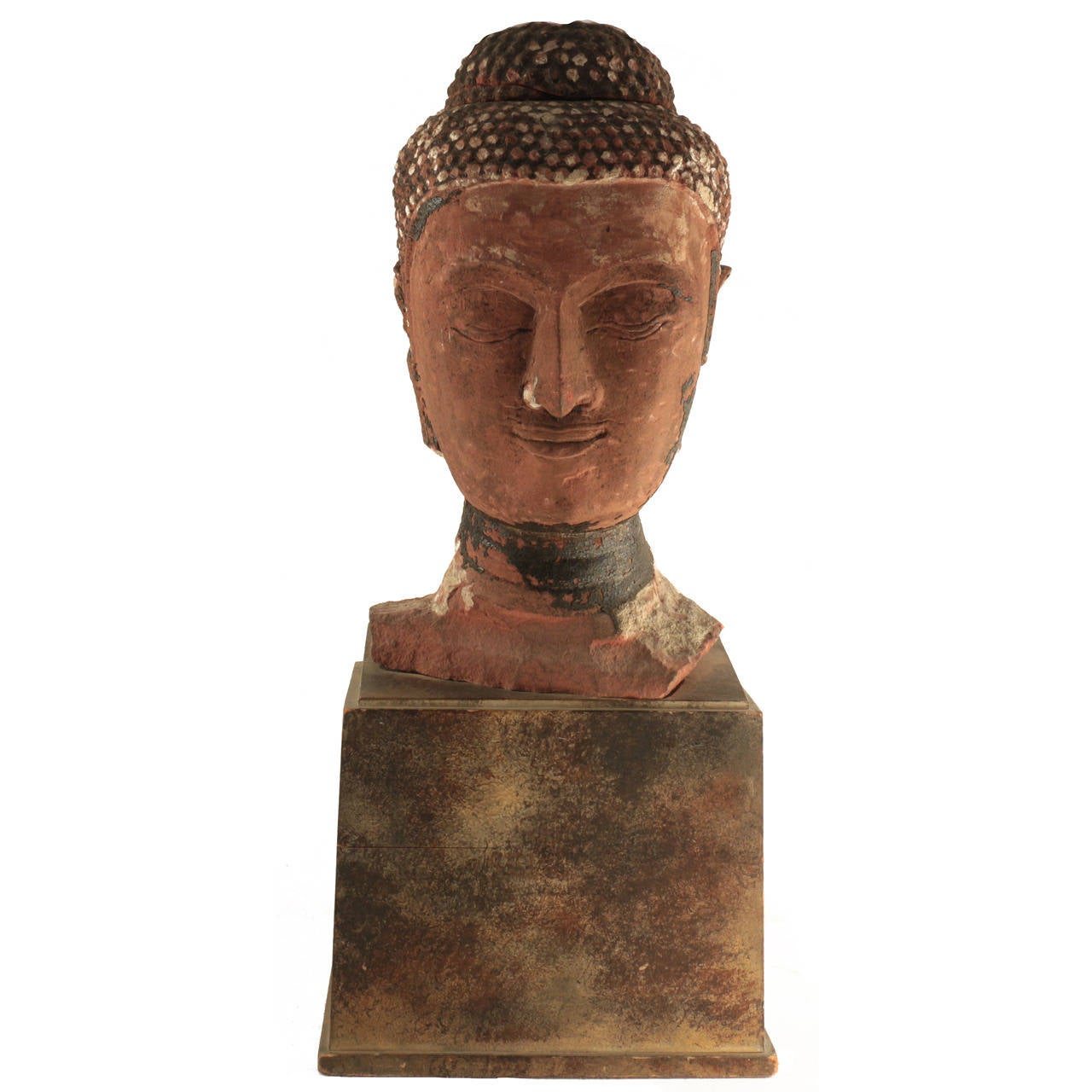 Head of the Buddha, Ayutthaya, Thailand, 16th Century For Sale