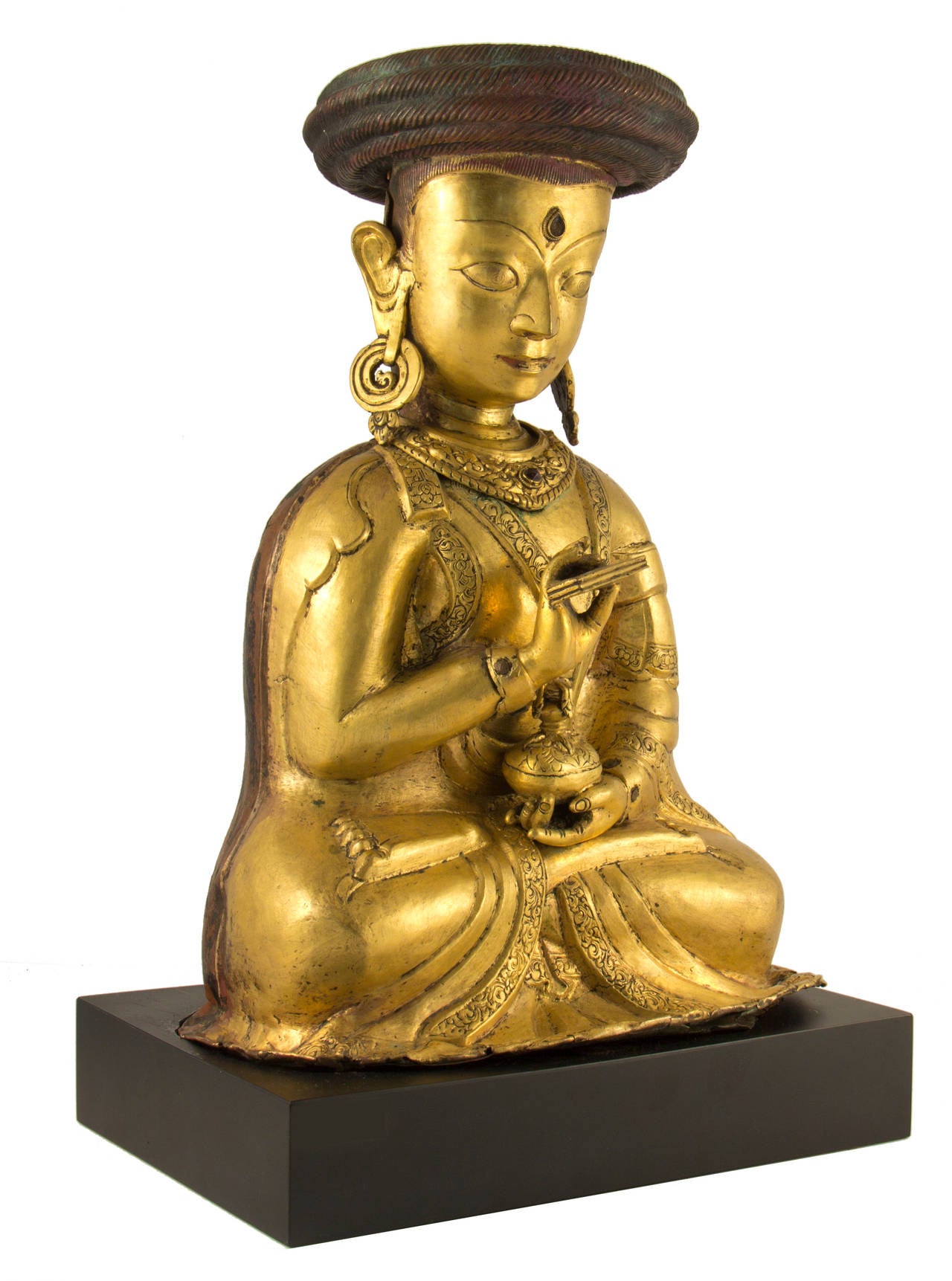Gilt Copper Tibetan Mystic Lama's Portrait For Sale 3