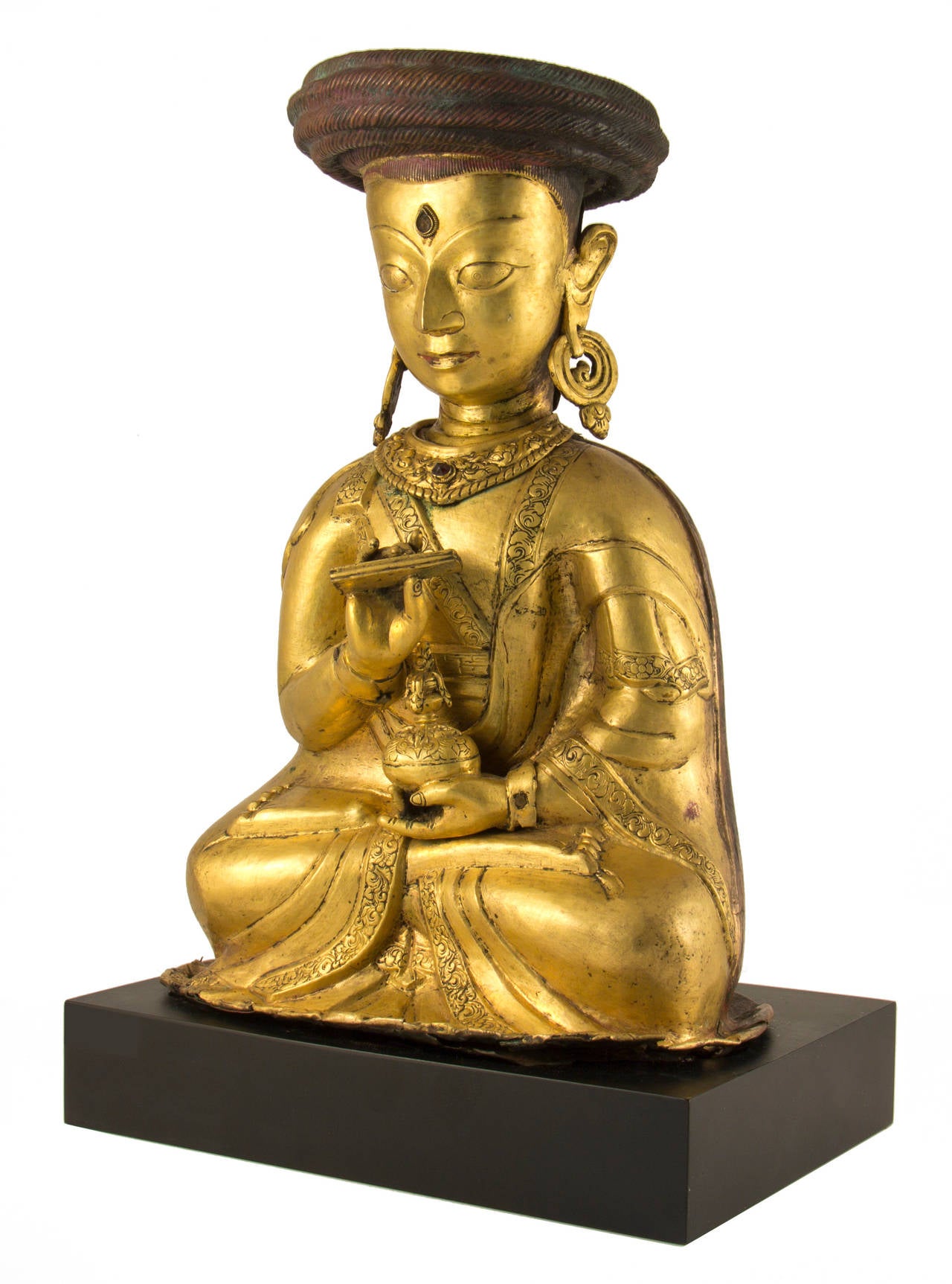 Gilt Copper Tibetan Mystic Lama's Portrait For Sale 2