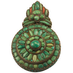 "Moon Eater, " Rare Tibetan Nobleman's Ornament