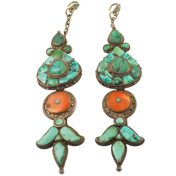 Antique Tibetan Earrings For Sale at 1stDibs