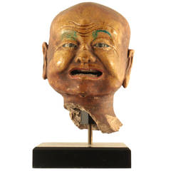 Glazed Ceramic Head of a Lohan