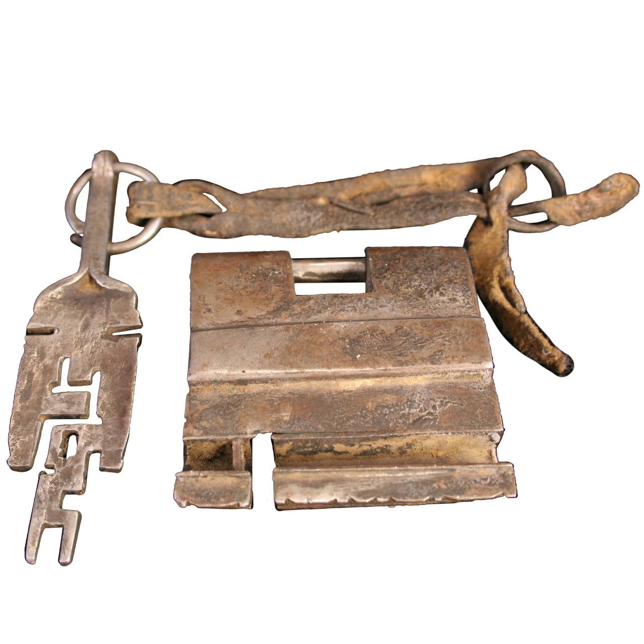 Antique Tibetan Lock and Key For Sale
