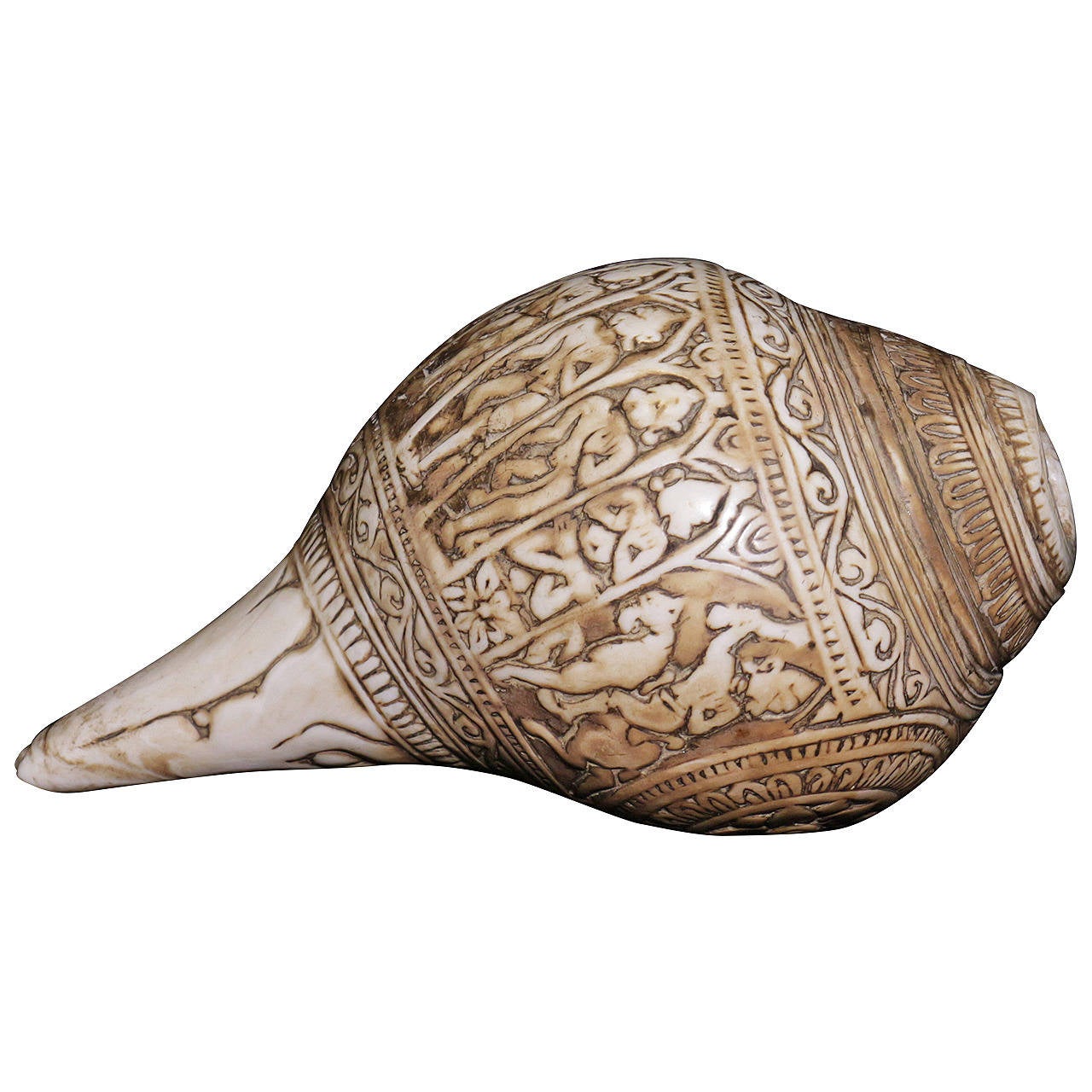 11th Century Carved Conch Shell For Sale