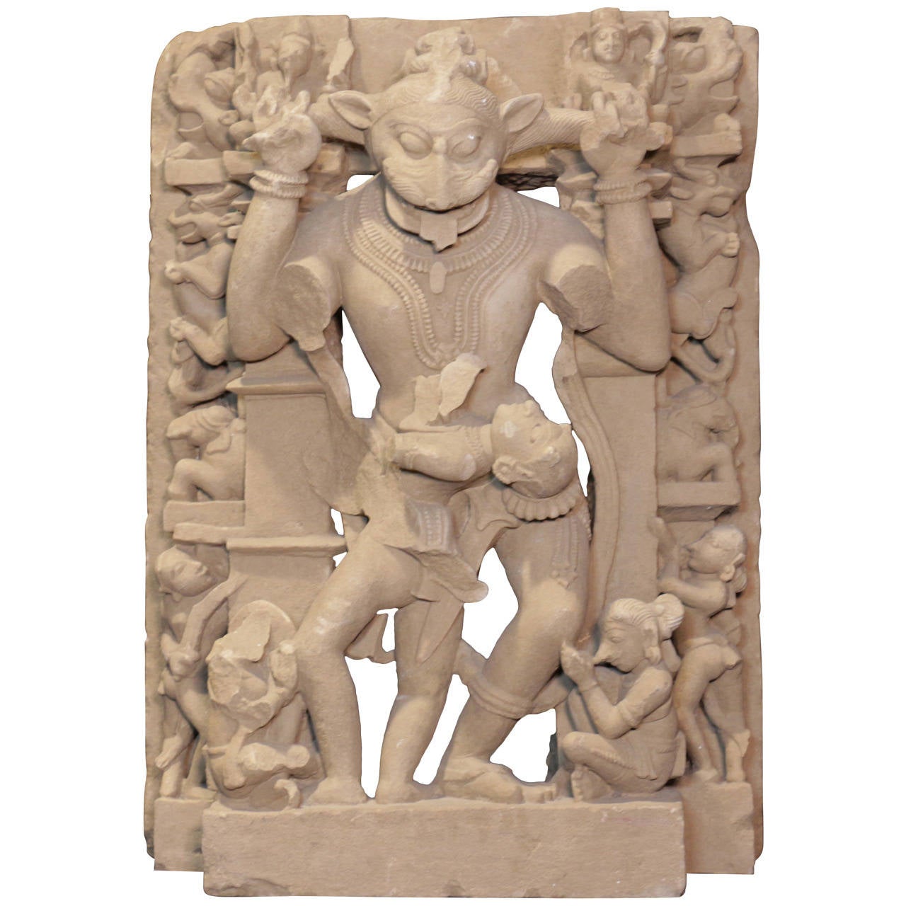 11th Century Hindu Stone Statue of Narasimha, Central India For Sale