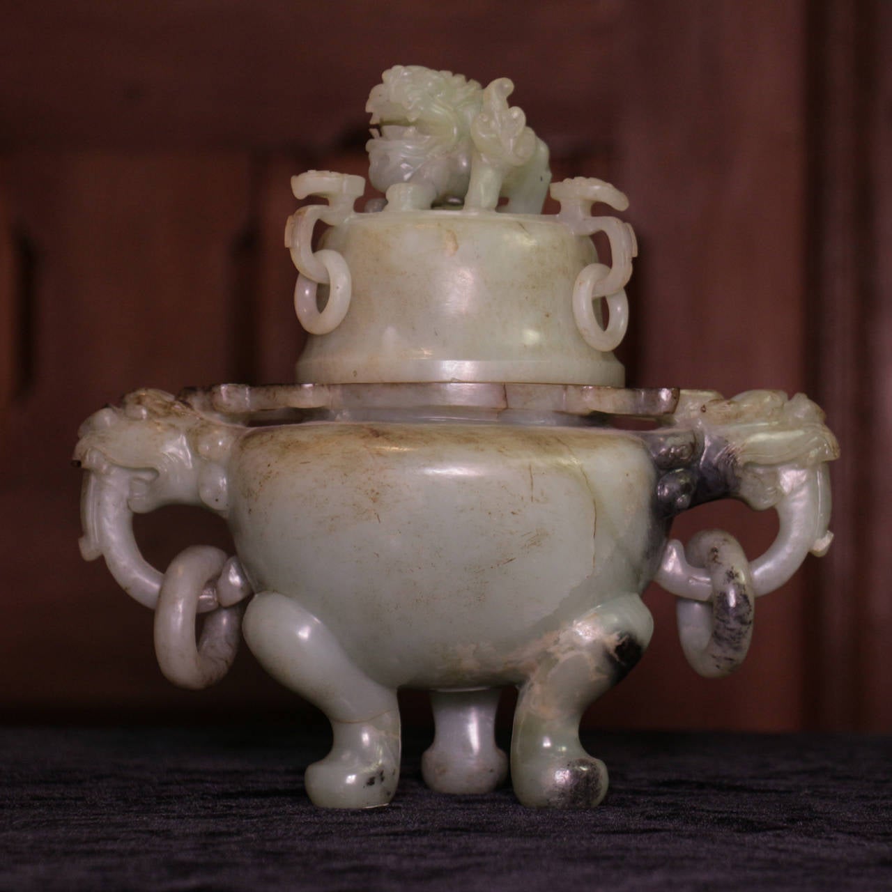 Chinese Ching Dynasty Jade Vessel or Censer For Sale