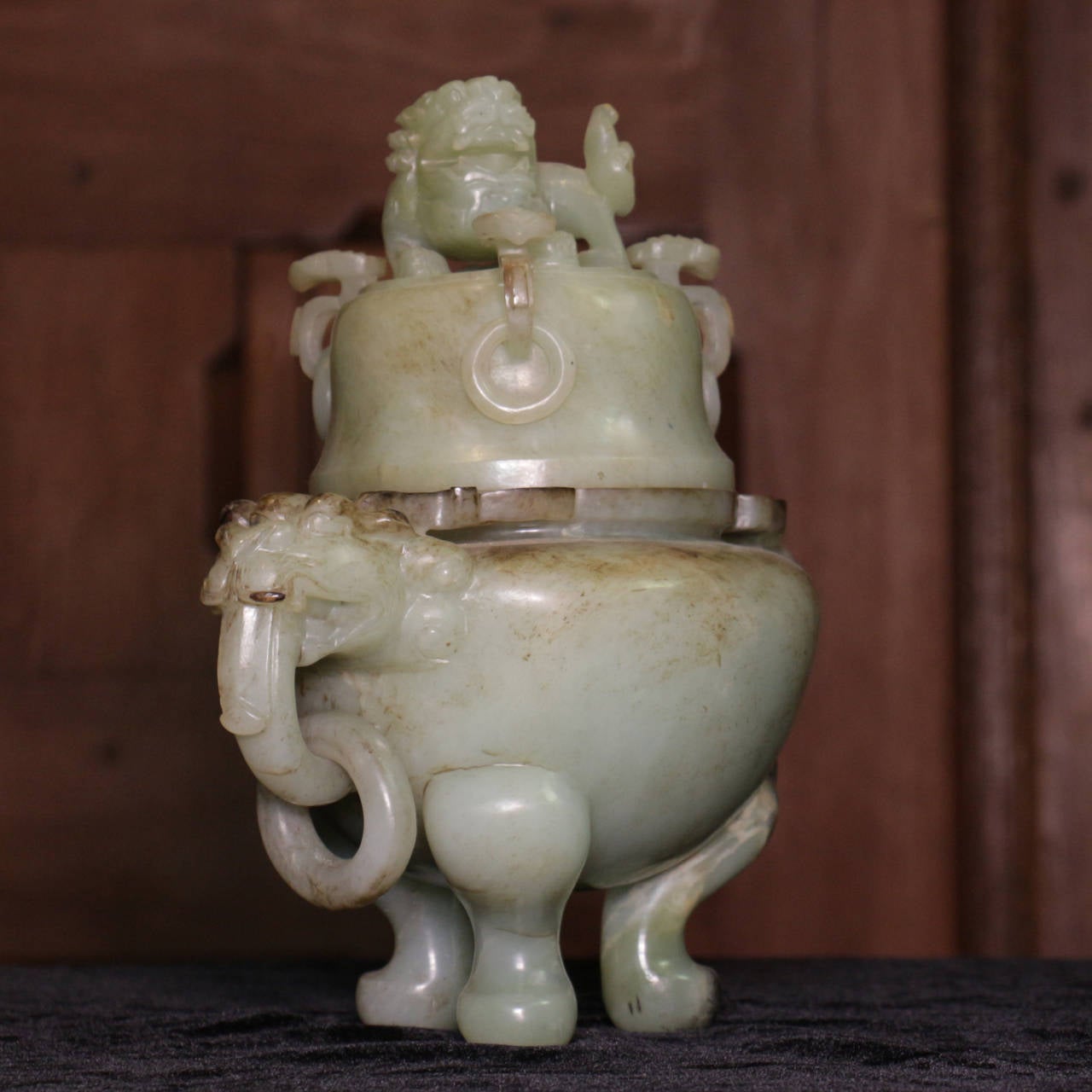 18th Century Ching Dynasty Jade Vessel or Censer For Sale