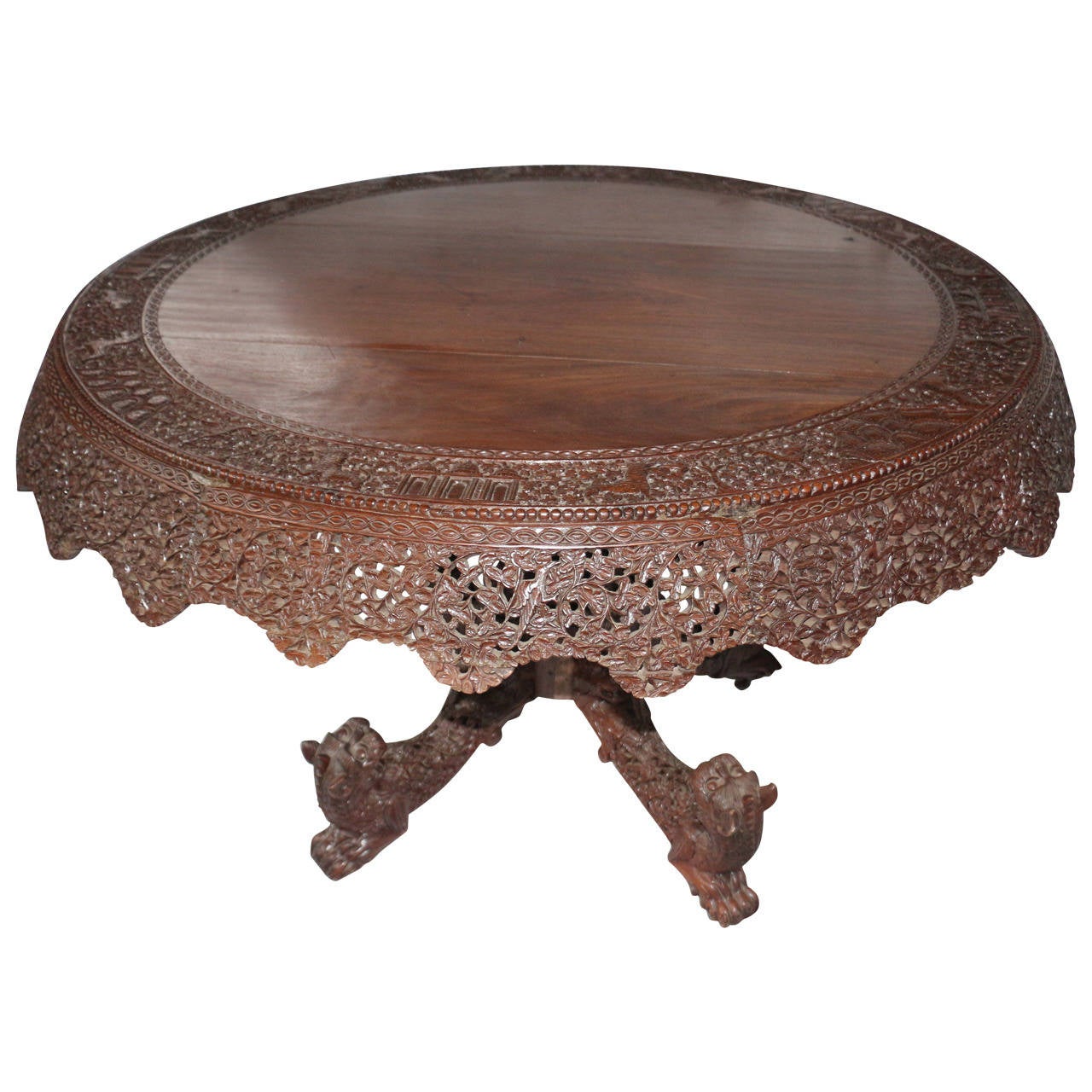 19th century Mogul Dynasty Walnut Table, Northern India For Sale
