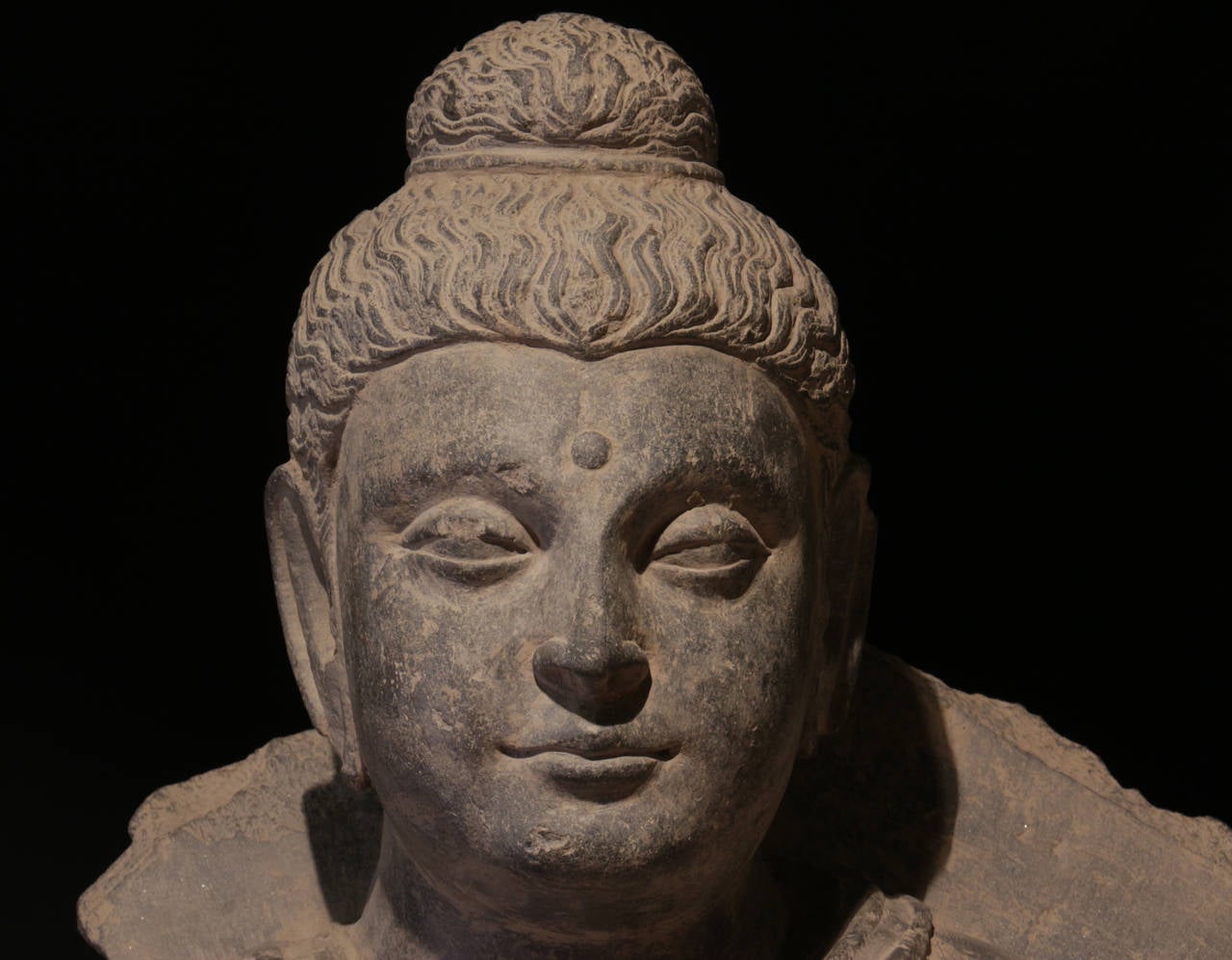 Asian Exceptional 1700 Year Old, Lifesize, Museum Quality Stone Buddha Sculpture For Sale