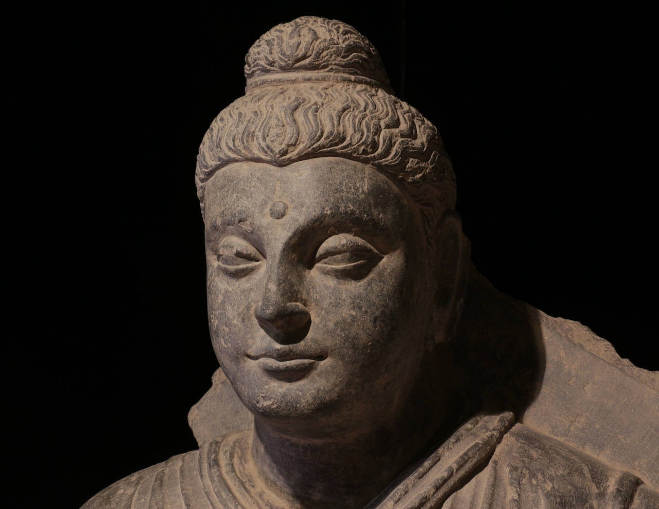 18th Century and Earlier Exceptional 1700 Year Old, Lifesize, Museum Quality Stone Buddha Sculpture For Sale