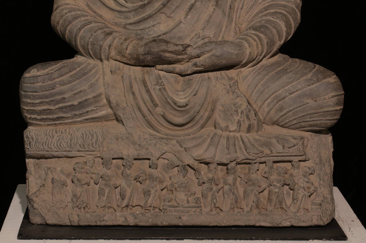 Exceptional 1700 Year Old, Lifesize, Museum Quality Stone Buddha Sculpture For Sale 2