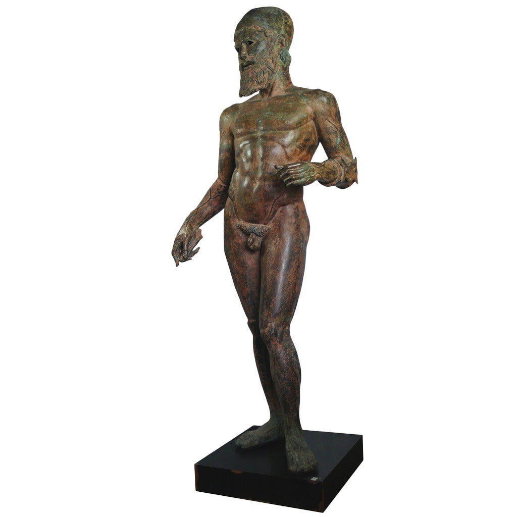 Larger than Life-Size Copy of Riace Bronze Statue, 20th Century For Sale