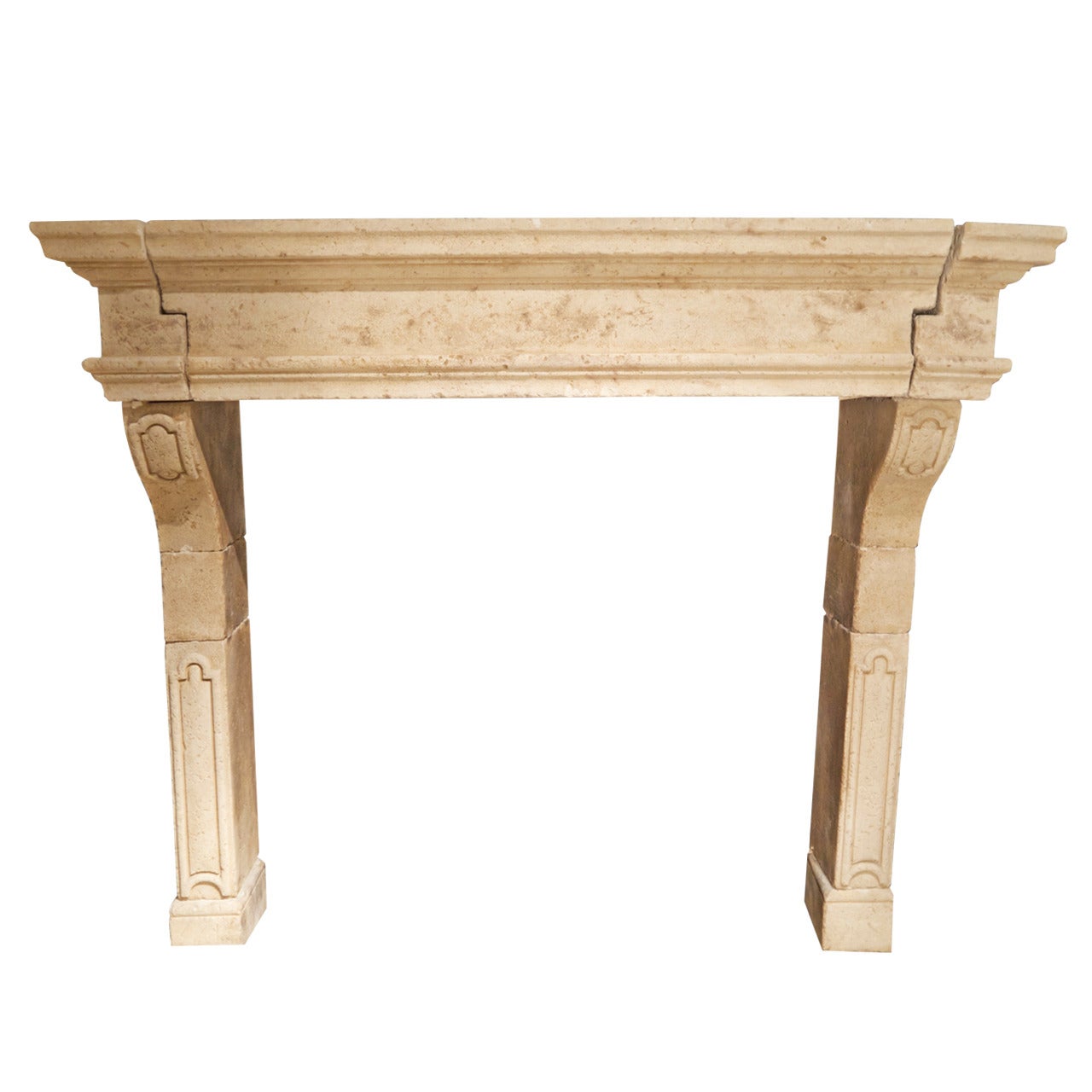 Late 18th Century French Stone Fireplace Surround For Sale
