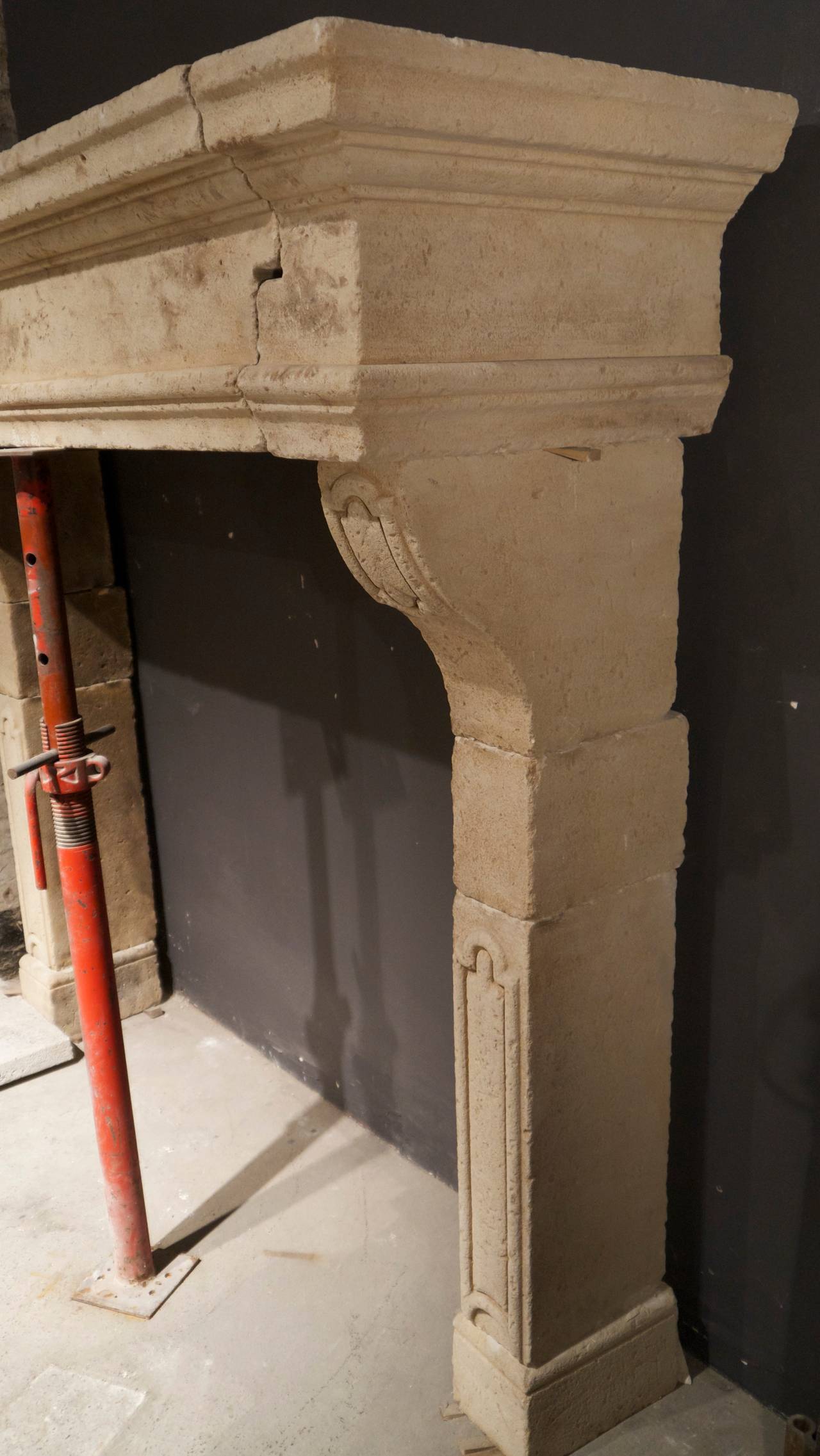 Late 18th Century French Stone Fireplace Surround