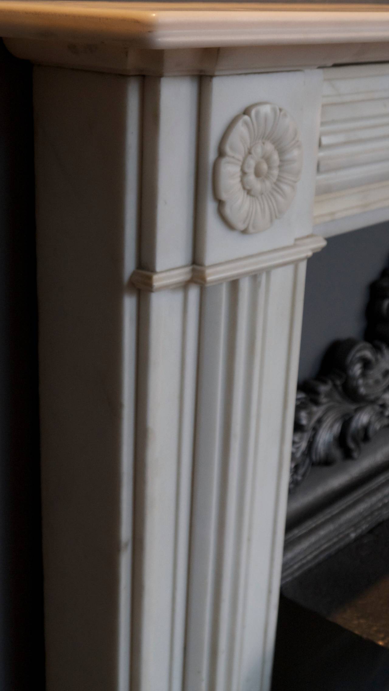 Statuary White Regency Marble Surround Fireplace with a Georgian Hob grate 2