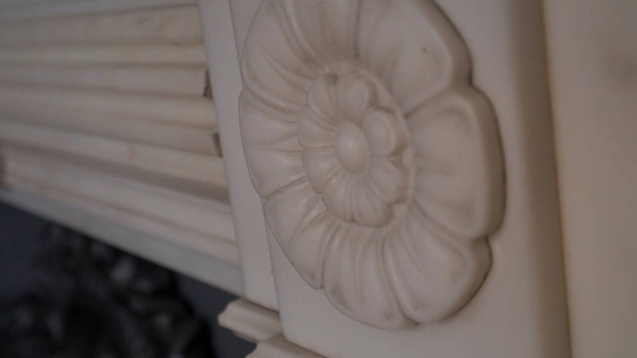 Statuary White Regency Marble Surround Fireplace with a Georgian Hob grate 3