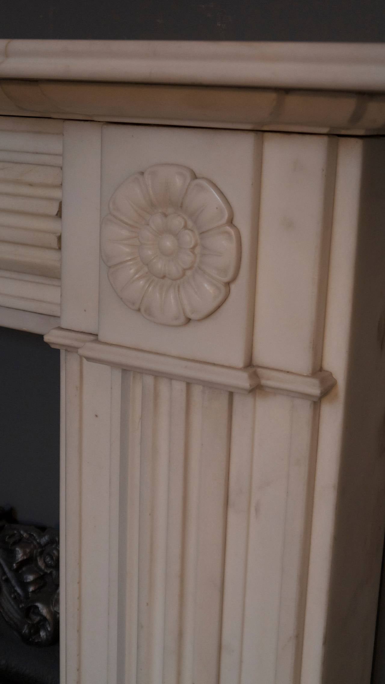 Statuary White Regency Marble Surround Fireplace with a Georgian Hob grate 4