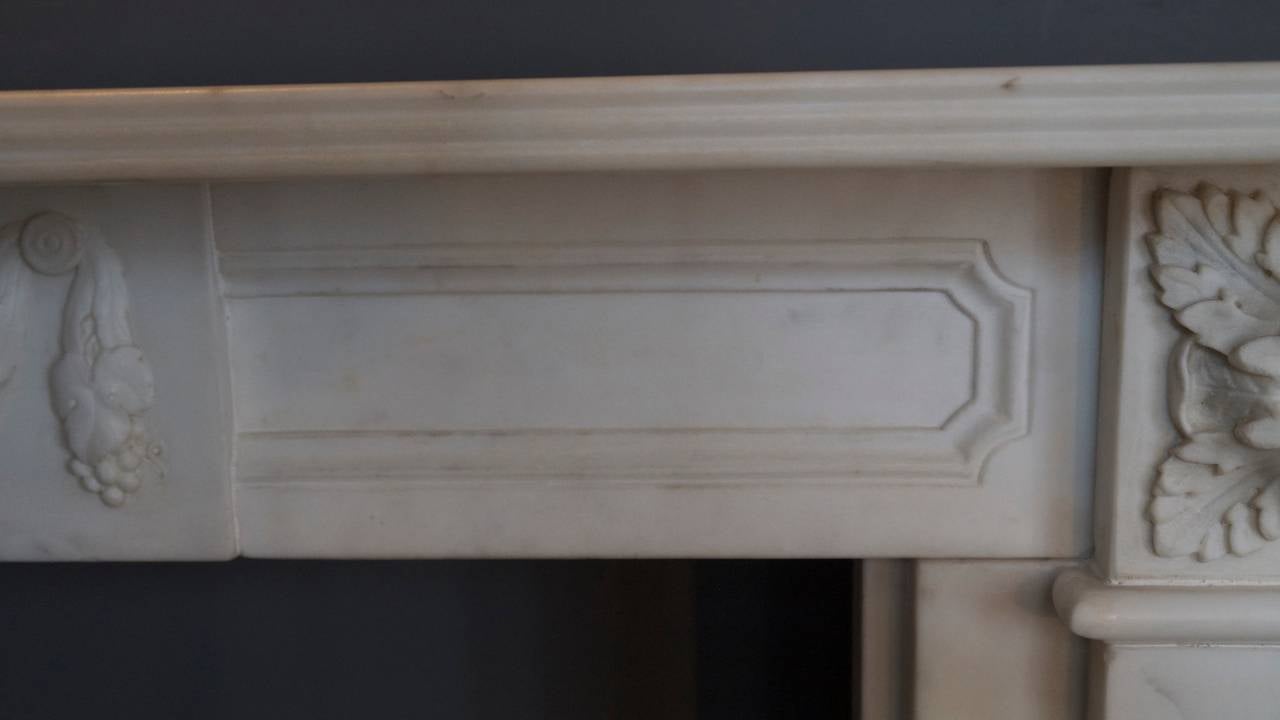 19th Century Antique Georgian Marble Fireplace Surround with an Original Hob Grate