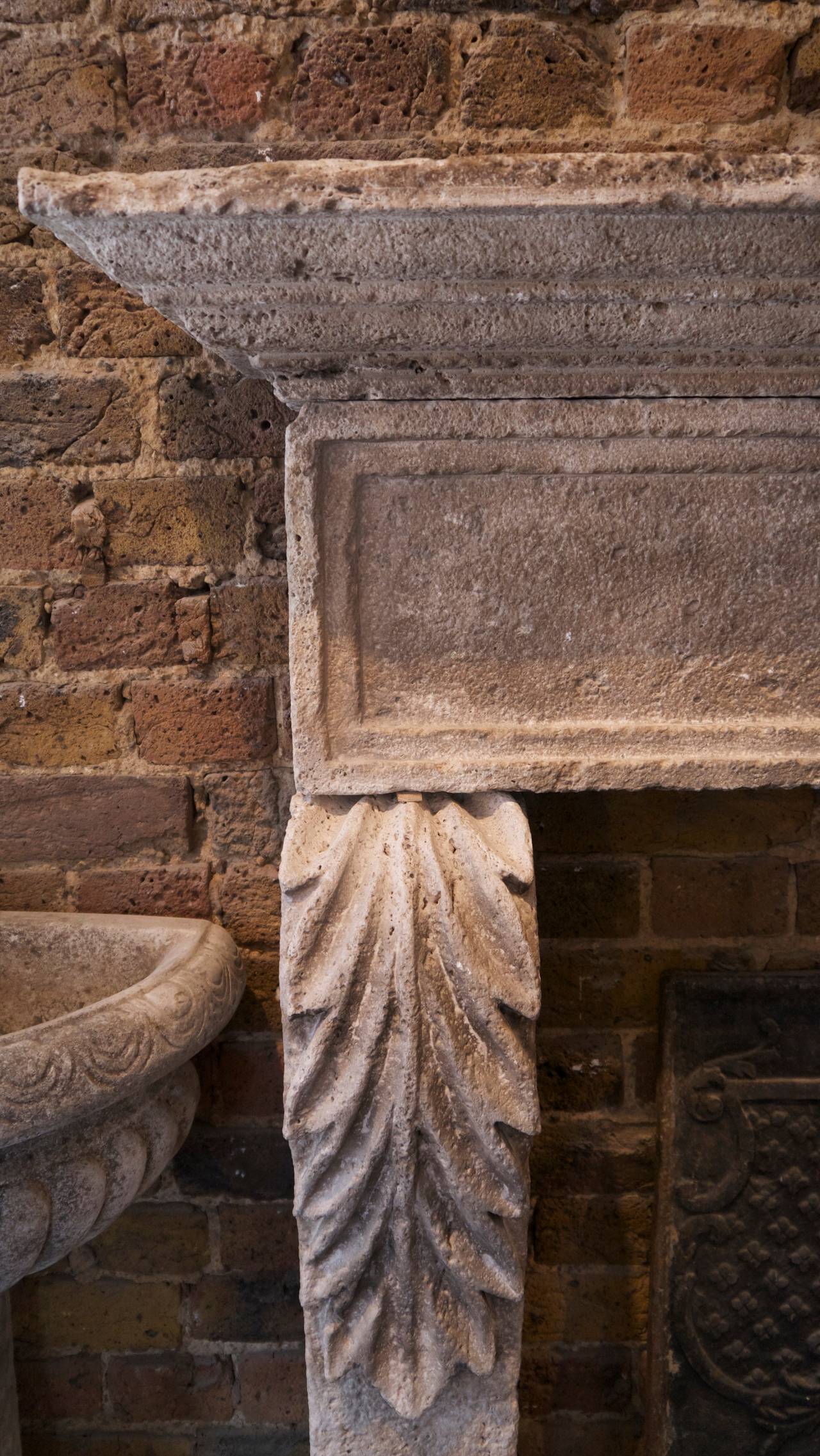 Antique 18th Century Italian Stone Fireplace Surround 1