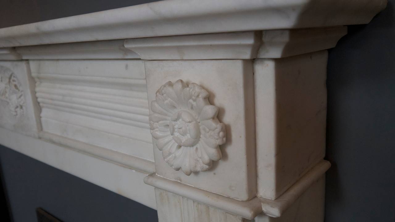 English Regency Chimneypiece in Statuary Marble 5