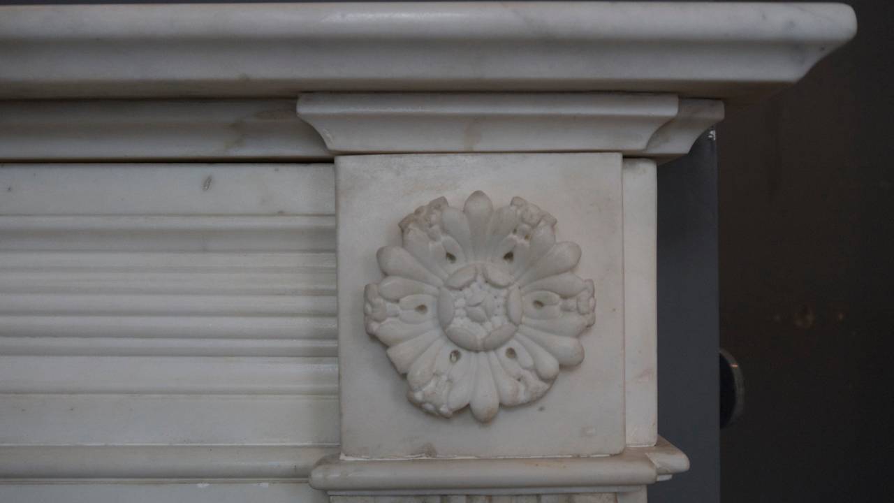 English Regency Chimneypiece in Statuary Marble 2